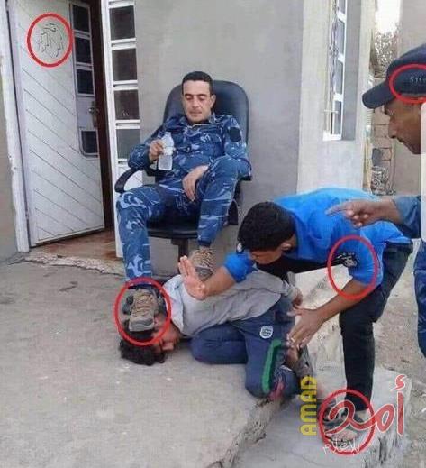 الشرطة تستنكر نشر صورة ضابط الشرطة الذي يدوس على رأس طفل عبر مواقع التواصل