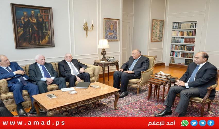خلال لقاء وفد فتح..شكري يجدد رفض مصر القاطع لمحاولات تصفية القضية الفلسطينية