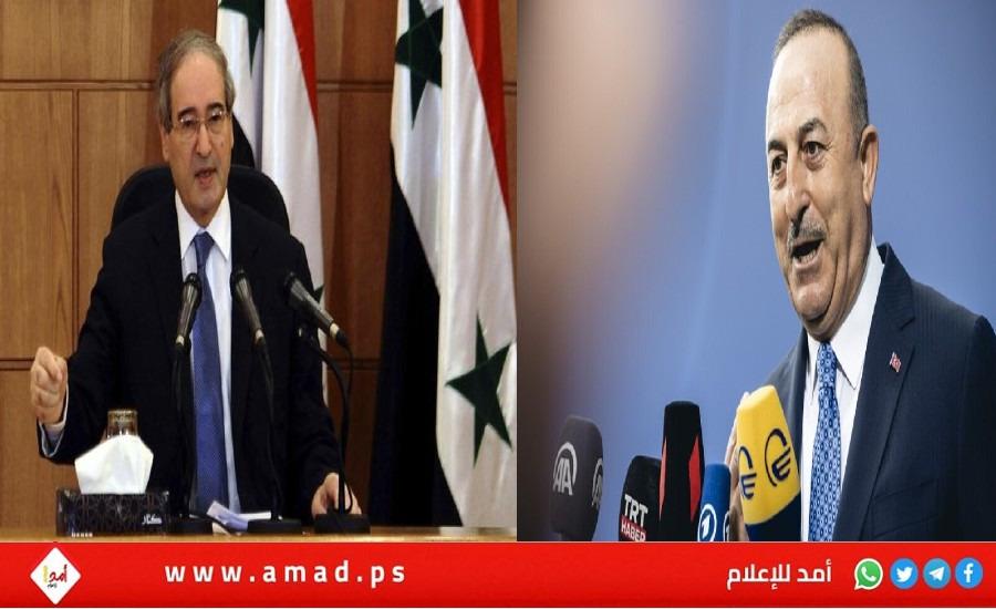 أوغلو يكشف عن لقاء وزير الخارجية السوري المقداد