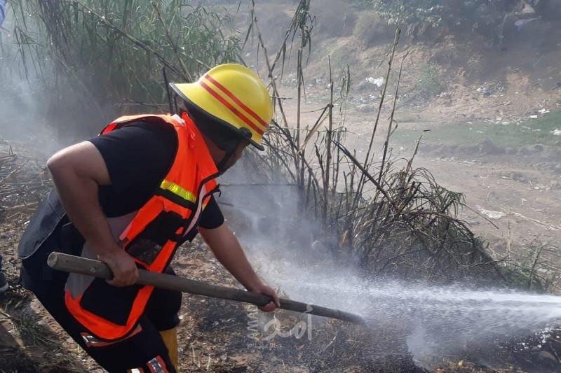إخماد حريق اندلع بفعل تماس كهربائي غرب غزة