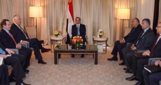 مصر: السيسي يبحث مع تيلرسون عملية السلام ومواجهة الإرهاب