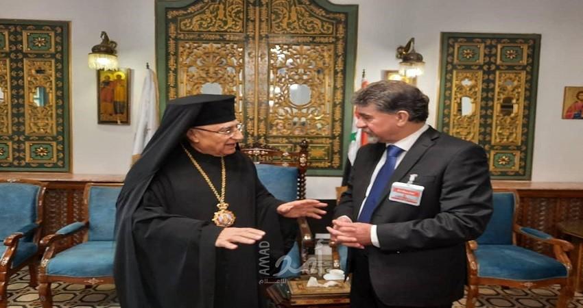 عبد الهادي يهنئ البطريرك جوزيف عبسي بعيد الفصح