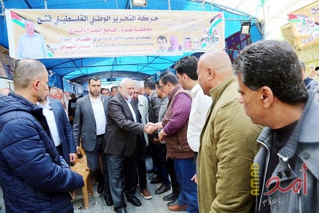 بحضور هنية... مشاركة شعبية وفصائل وطنية في عزاء شقيق القيادي الفتحاوي سمير المشهراوي