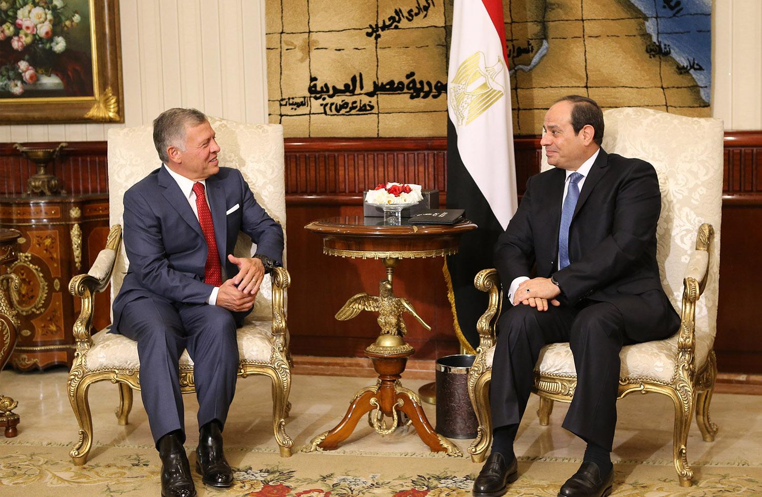 السيسي والملك عبد الله يؤكدان أن تمكين الشعب الفلسطيني من نيل حقوقة يجب أن تكون على رأس أجندة المجتمع الدولي