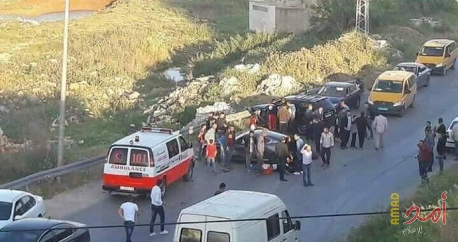 إصابتان إثر حادث سير في بلدة اليامون بجنين