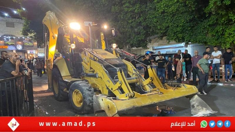 بلدية جنين تشرع بحملة لإزالة التعديات من الشوارع والأسواق