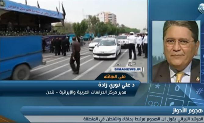 بالفيديو.."علي نوري زادة": هجوم الأحواز يكشف عجز نظام الملالي
