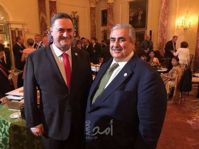 الوزير البحريني مع الوزير الإسرائيلي كاتس