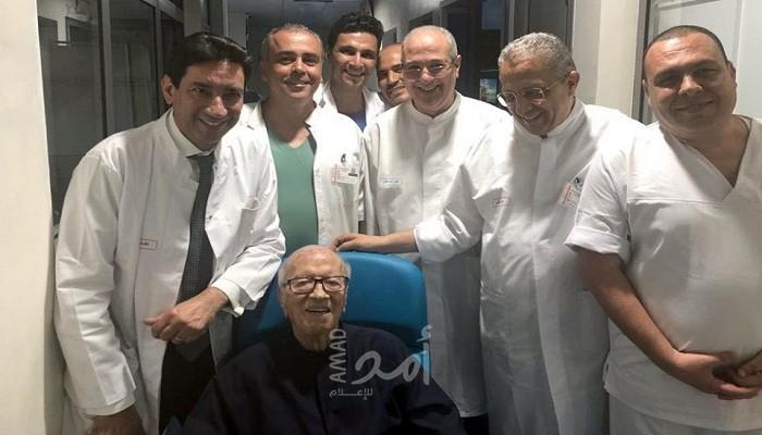 الرئيس التونسي يغادر المشفى
