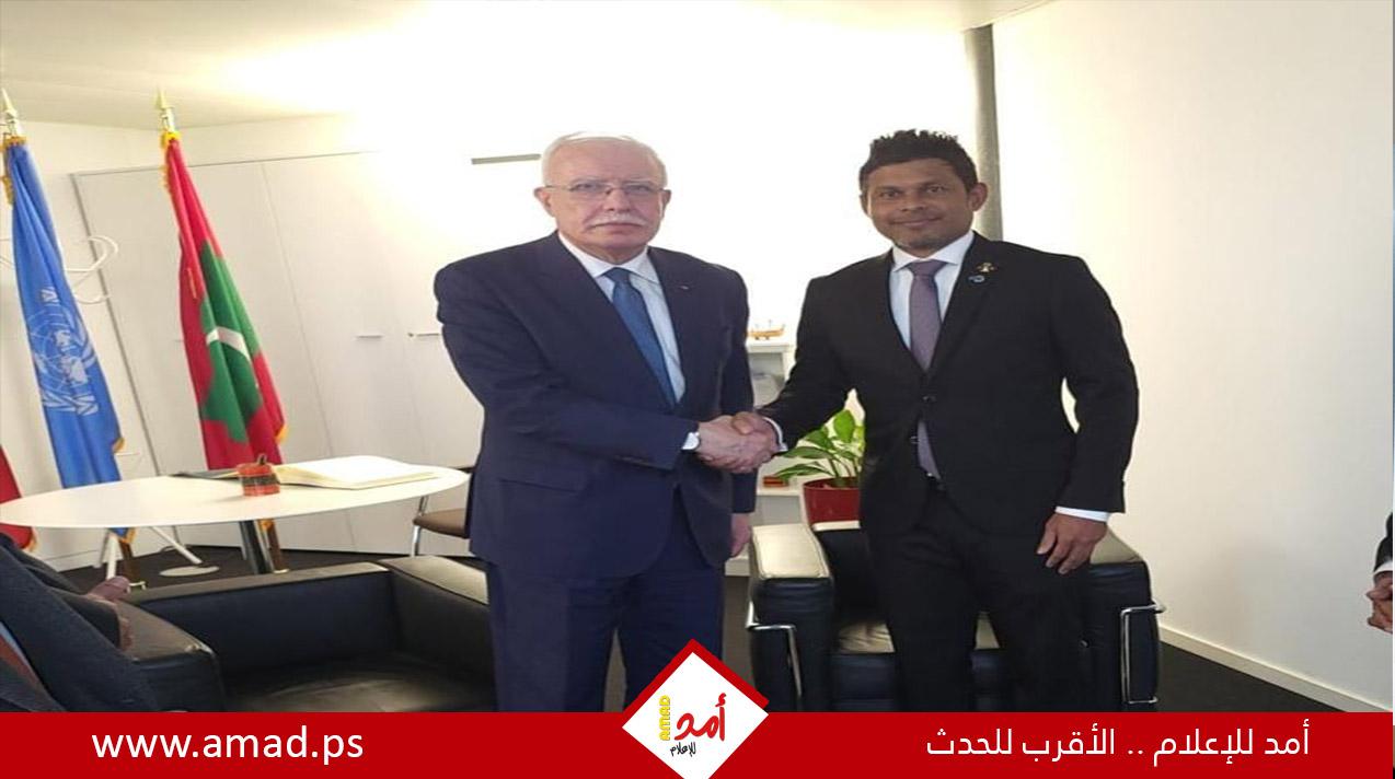 المالكي يطلع نائب رئيس جمهورية المالديف على جرائم الاحتلال الإسرائيلي بحق الشعب الفلسطيني