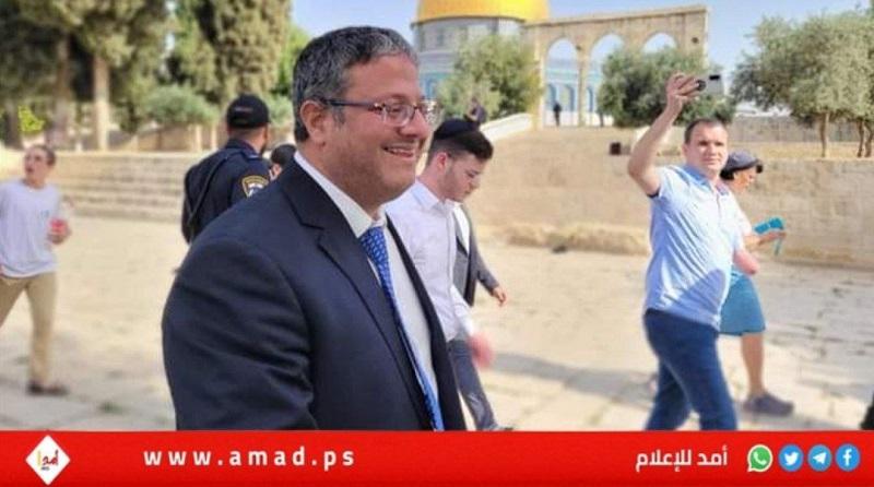 الوزير الإرهابي "بن غفير" يترأس اقتحامات المسجد الأقصى- فيديو