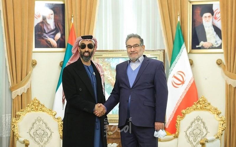أمين المجلس الأعلى للأمن القومي الإيراني يستقبل مستشار الأمن القومي الإماراتي