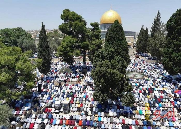 (20) ألف مصلٍ أدوا صلاة الجمعة في الأقصى