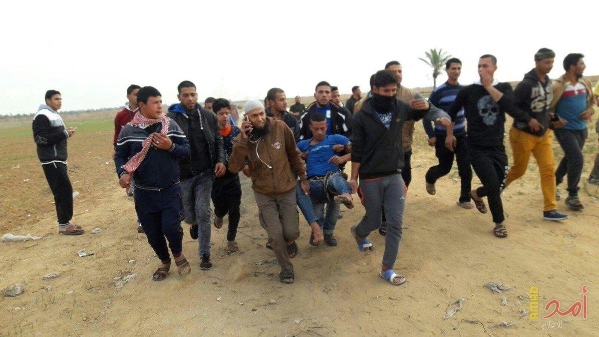 اطلاق النار تجاه المتظاهرين شرقي مخيم البريج  وحي الشجاعية في غزة