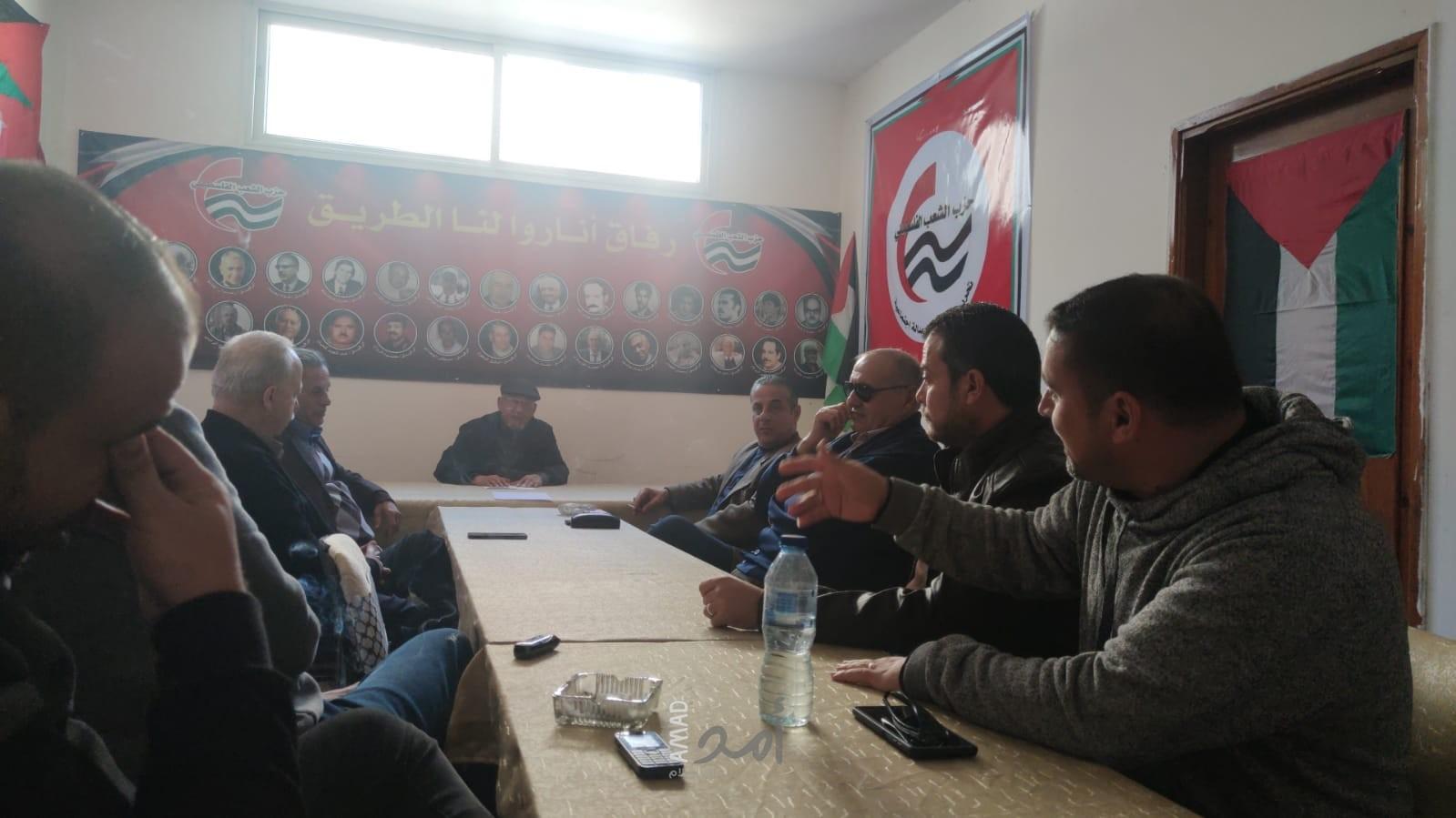 حزب الشعب في محافظة غزة يعقد لقاء حول الدور الميداني للحزب في الانتفاضة