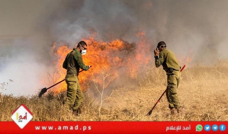محدث- اندلاع حرائق في الأحراش داخل السياج الفاصل شرق قطاع غزة- فيديو