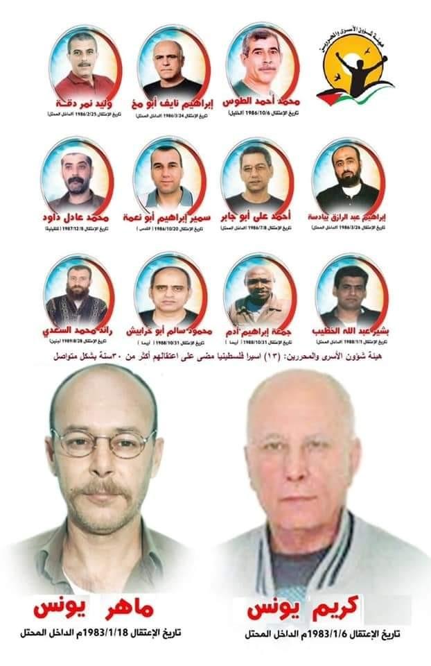 هيئة الأسرى:  207 أسيرا مضى على اعتقالهم أكثر من 20 عاما في سجون الاحتلال الاسرائيلي 