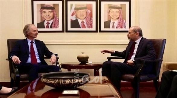 وزير خارجية الأردن يبحث مع المبعوث الأممي حل الأزمة السورية