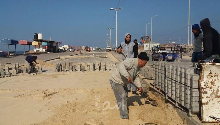 غزة: سلطة الموانئ البحرية تشرع بالمرحلة النهائية لمشروع تبليط الشارع الجنوبي