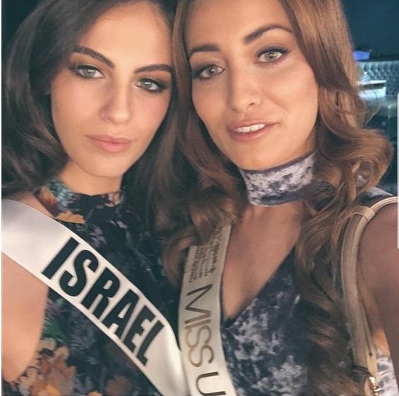 ملكة جمال العراق تنشر صورة لها مع منافستها الإسرائيلية