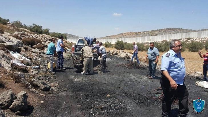 القبض على 3 أشخاص حرقوا مخلفات صلبة وأضروا بالبيئة غرب الخليل