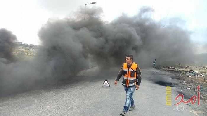 إصابة شاب بالرصاص الحي خلال مواجهات مع قوات الاحتلال في المزرعة الغربية