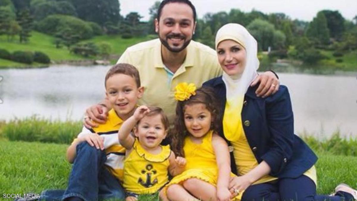 إيمان شلبي وزوجها وأطفالها