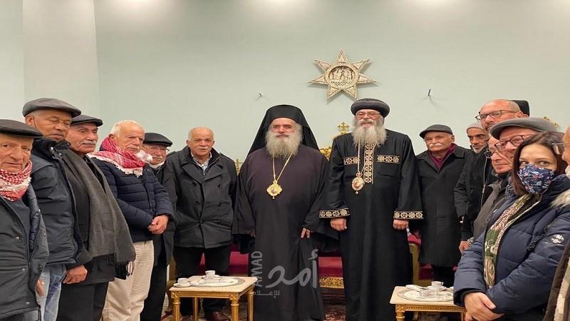 وفد من هيئة العمل الوطني والأهلي المقدسية يزور بطركية الأقباط بالقدس