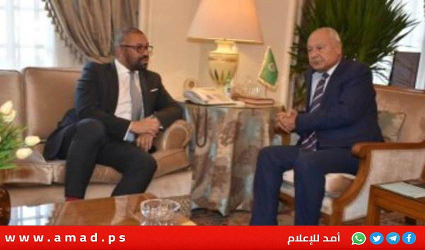 أبو الغيط يطالب وزير خارجية بريطانيا بالضغط على إسرائيل لوقف أعمالها الإجرامية في غزة
