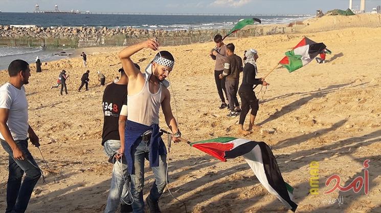 بالفيديو والصور: إصابات برصاص قوات الاحتلال في المسير البحري الـ15 شمال غزة