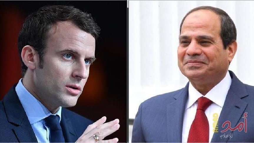 السيسي وماكرون يبحثان سبل تسوية الأزمة الليبية
