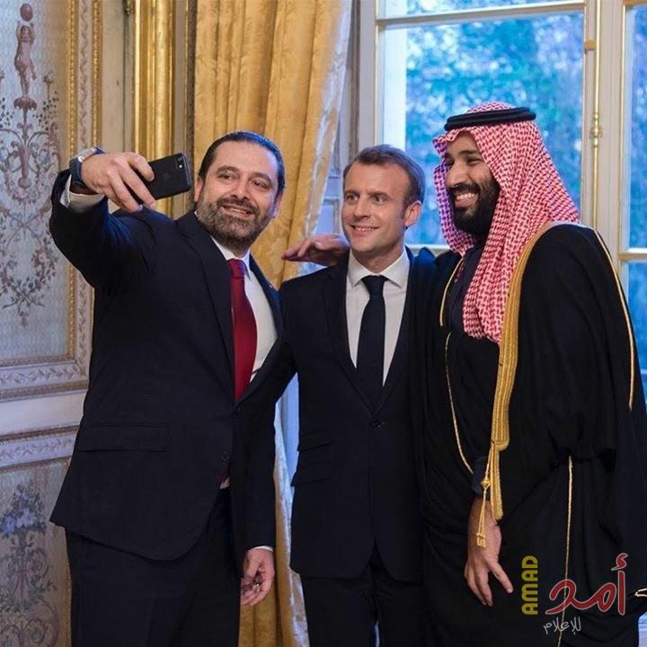 ماكرون يضم سعد الحريري إلى محادثاته مع محمد بن سلمان - صور