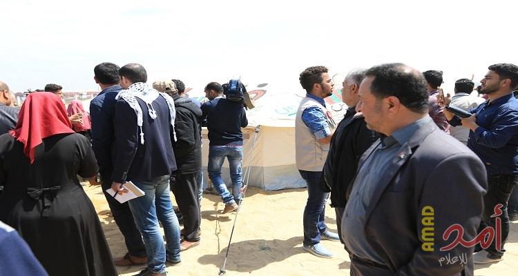 رئيس بلدية غزة يتفقد مخيم العودة شرق المدينة