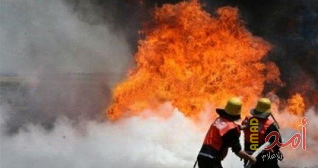 حريق كبير على مدخل العيزرية يتسبب بأزمة مرورية