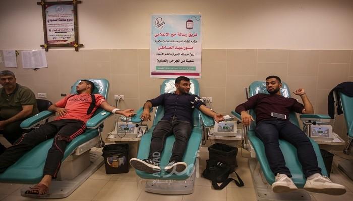 مجلس الشباب الفلسطيني في ساحة غزة يشارك بحملة "دمنا واحد" للتبرع بالدم