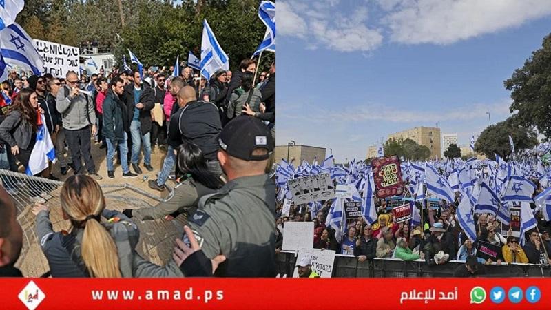 احتجاجات متصاعدة ومتظاهرون يحاولون منع أعضاء كنيست من الحضور والتصويت على "خطة الإصلاح القضائي"
