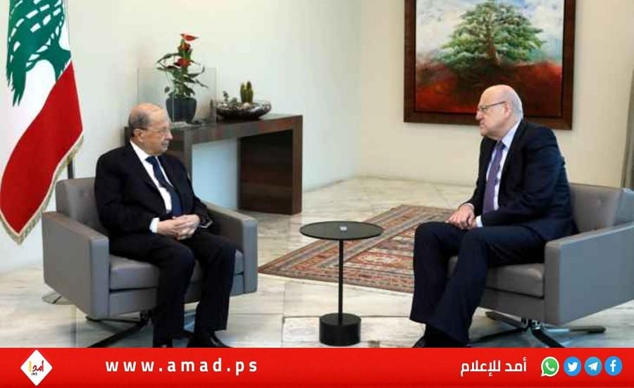 ميقاتي: اتفقت والرئيس عون بدعوة الوسيط الأميركي لمنع أي تصعيد مع إسرائيل