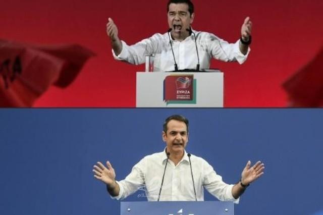 اليكسيس تسيبراس ومنافسه المحافظ كيرياكوس ميتسوتاكيس