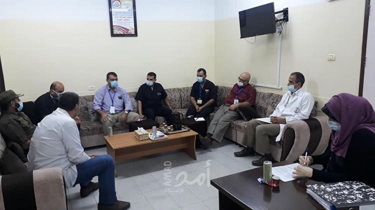 في إطار متابعة الإجراءات الوقائية والاحترازية... مجمع عدوان الطبي يستقبل وفداً من صحة حما!س