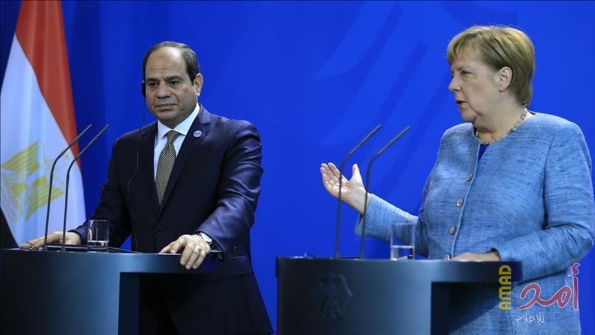 ميركل والسيسي يبحثان الوضع في غزة وإمكانية الوصول لتسوية بشأن حل الدولتين