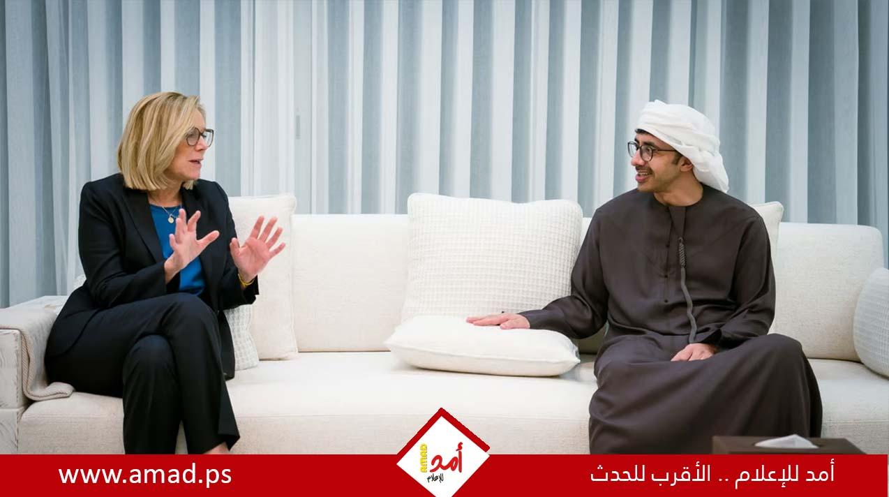 خلال لقائه المنسقة الأممية كاغ.. وزير الخارجية الإماراتي يؤكد أهمية دور الأونروا