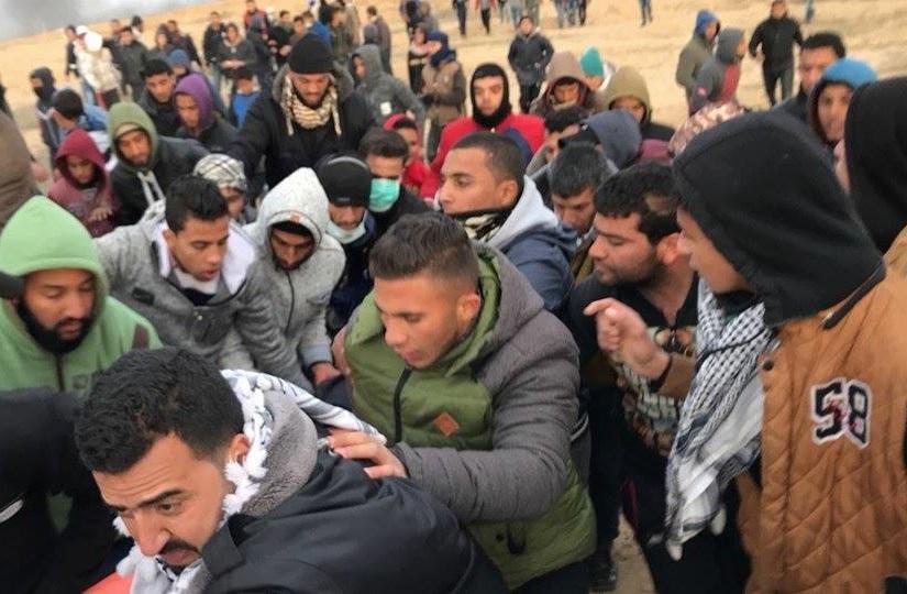 إصابة شاب برصاص كاتم صوت في إحدى خيام "يوم الأرض والعودة" بخانيونس