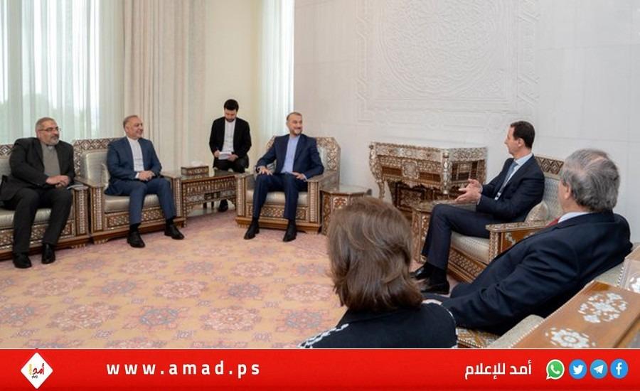 وزير الخارجية الإيراني يلتقي الأسد في دمشق.. ويدعو لحل دبلوماسي مع تركيا