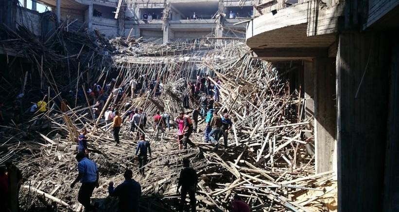 اتحاد المقاولين الفلسطينيين : اللجنة القطرية المسئولة عن إنهيار مبنى جامعة الأقصى