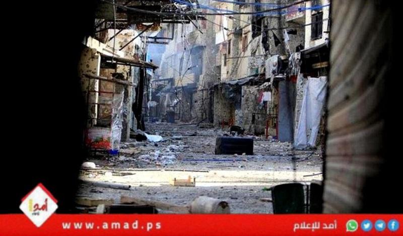 قناة ترصد آثار الاشتباكات بحي حطين في مخيم عين الحلوة - فيديو