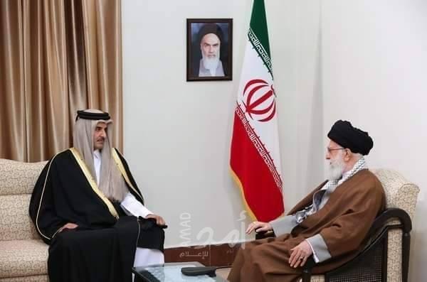 في غياب العلم القطري.. تفاصيل لقاء خامئني بــ "تميم بن حمد" في طهران