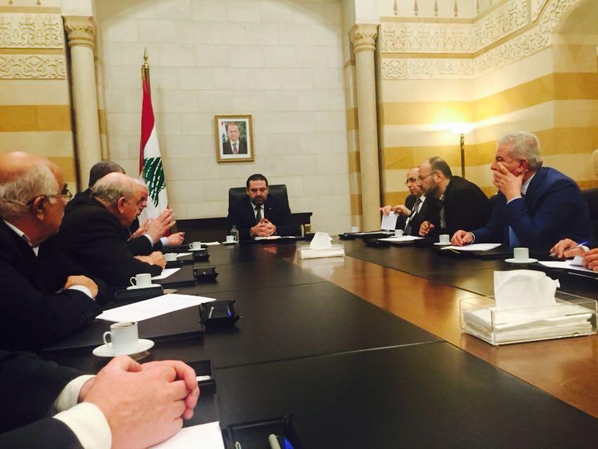 رئيس الوزراء اللبناني سعد الدين الحريري يستقبل الفصائل الفلسطينية في لبنان