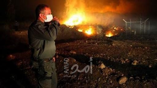 نشوب حريق هائل على سفوح جبل الكرمل - صور