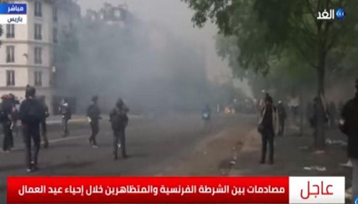 بالفيديو - اشتباكات متظاهري "السترات الصفراء" والأمن الفرنسي في عيد العمال