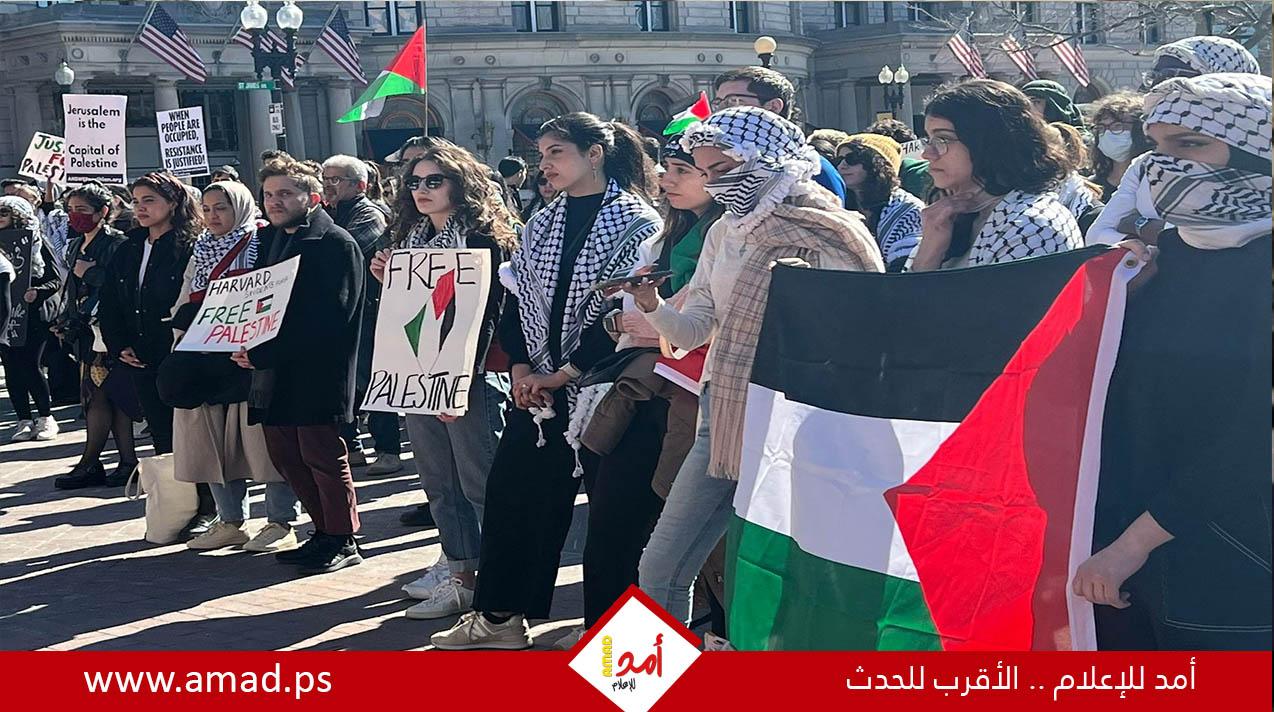 تظاهرة في مدينة بوسطن الأميركية تنديدا بالاعتداءات الإسرائيلية على المسجد الأقصى